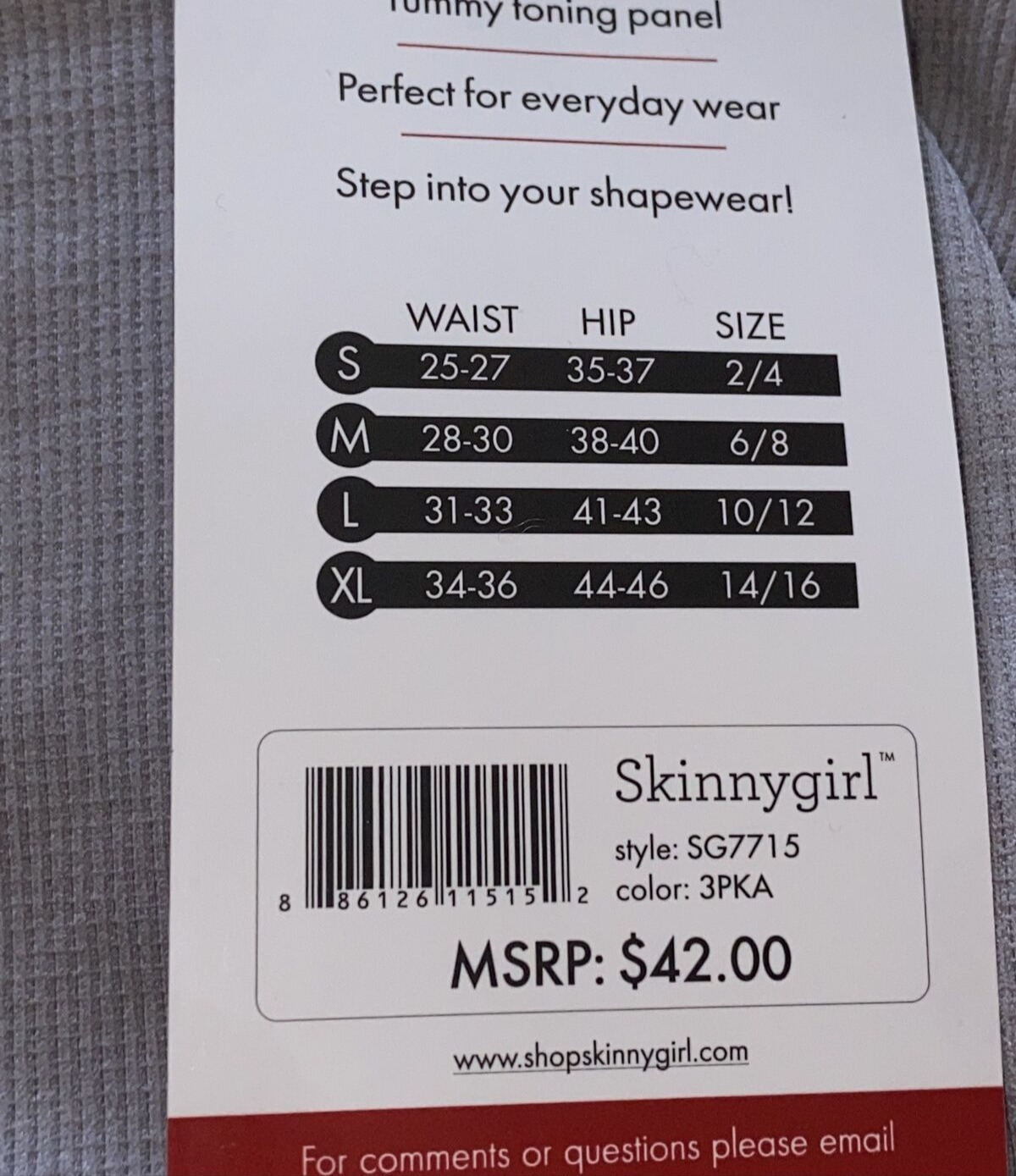 Skinnygirl Shaping Seamless Briefs~Tames Your Tummy Sz. XL~ 3 pair Style SG7715￼