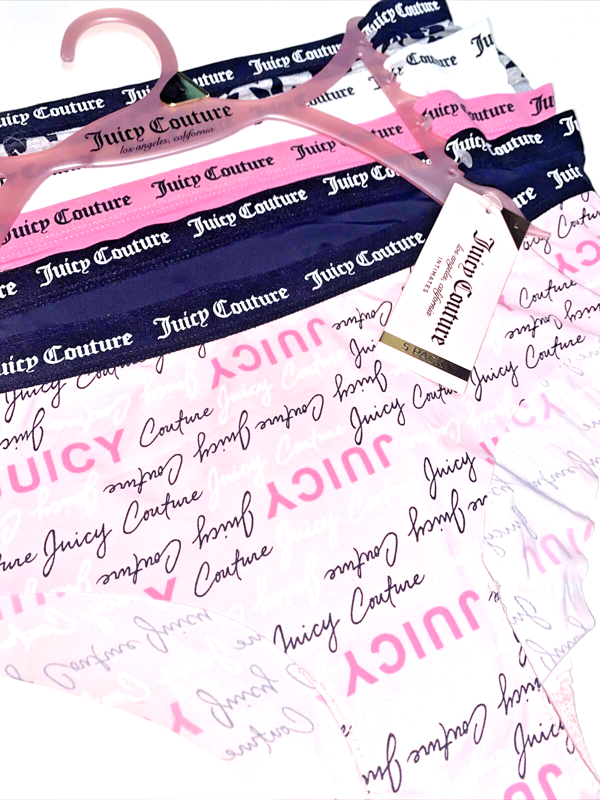 Juicy  Couture Women's Cute & Curvy Bikini NO PANTY LINES~5 Pc Set~MEDIUM~JC7242
