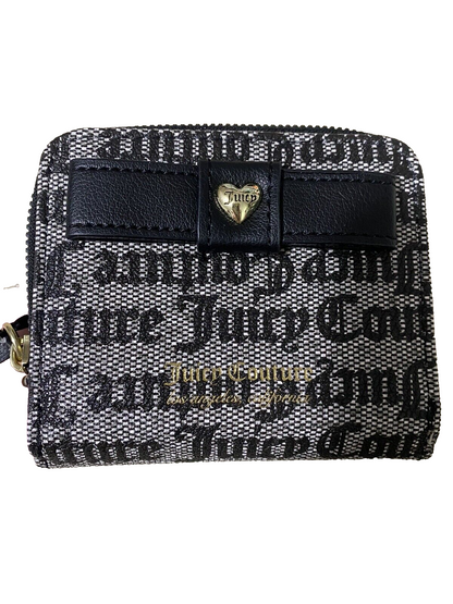 JUICY COUTURE GOTHIC PEEK A BOW SMALL ZIP AROUND WALLET FOLD OVER-UNIQUE!!