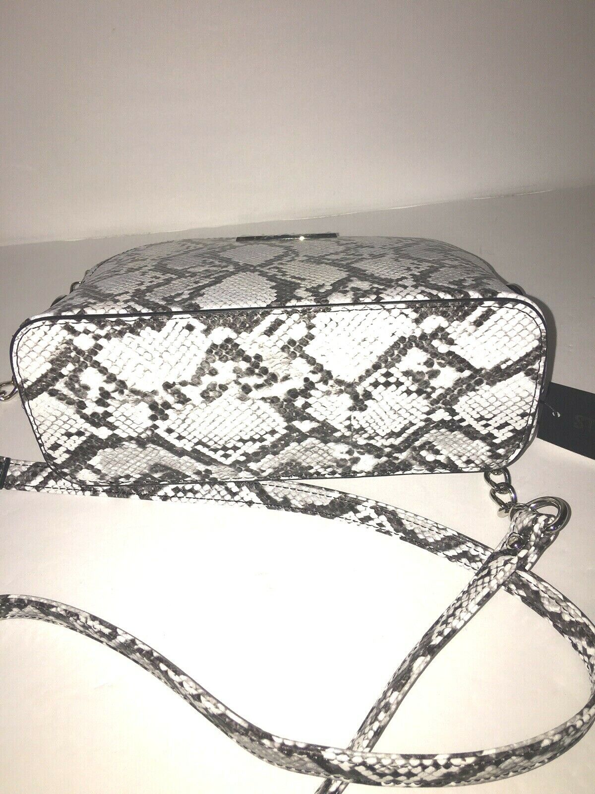 STEVE MADDEN HANDBAG BMAGGIE NATURAL BLACK/WHITE PRINT-DOME SILVER-HARDWARE