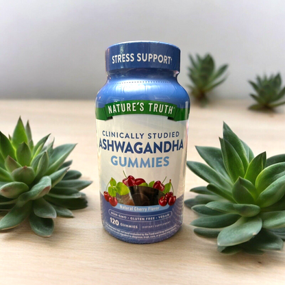 Nature's Truth~Ashwagandha Gummies 300 mg 120 ct~Natural Cherry Flavor~NON GMO~