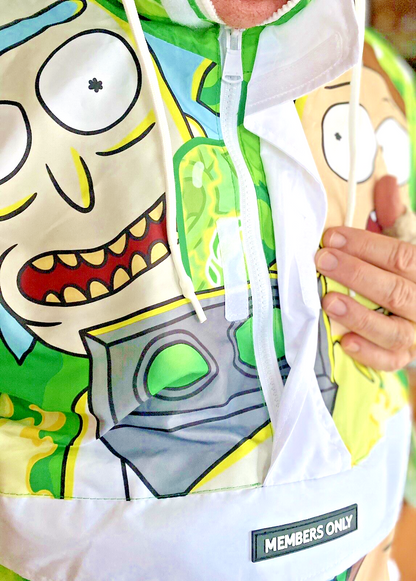 Rick and Morty Members Only Pullover Windbreaker Jacket Sze. Medium ~SUPER COOL!