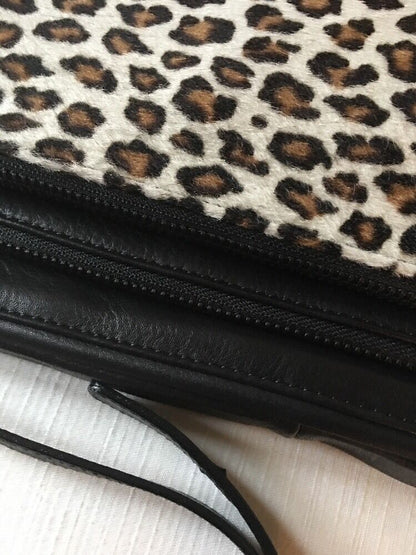 IL DUCA DESIGNED & MADE IN ITALY HANDBAG 👜 BLACK CHEETAH HAIR CALF NEW