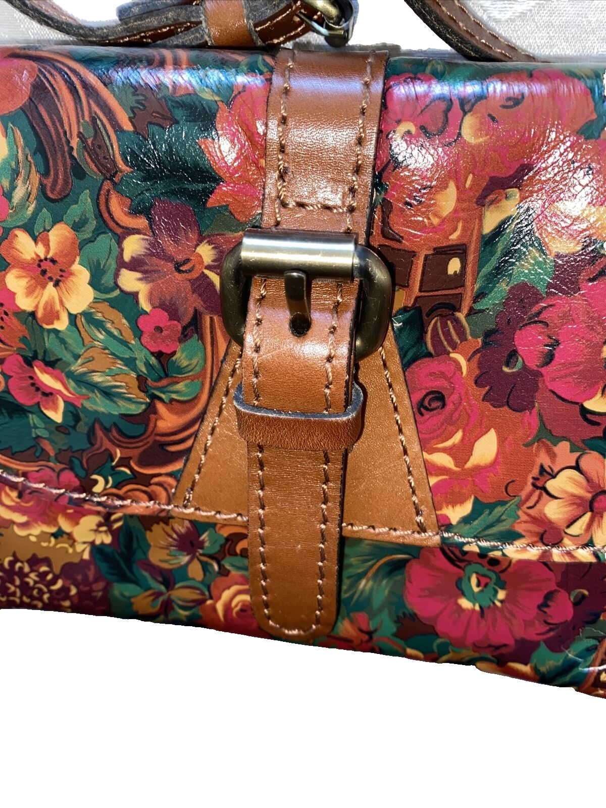 Patricia Nash~TORRI Floral Leather XBDY Purse Clutch~RUSTIC NATURE~NWT CUTE 🌺