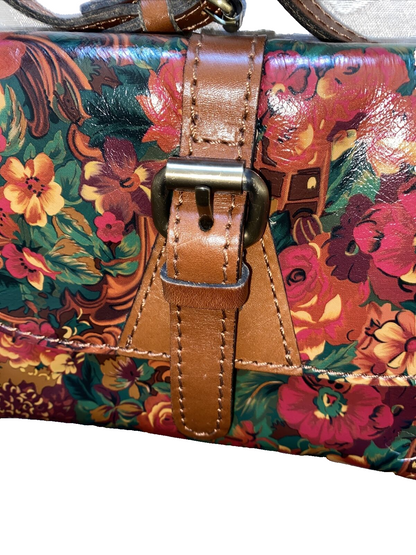 Patricia Nash~TORRI Floral Leather XBDY Purse Clutch~RUSTIC NATURE~NWT CUTE 🌺