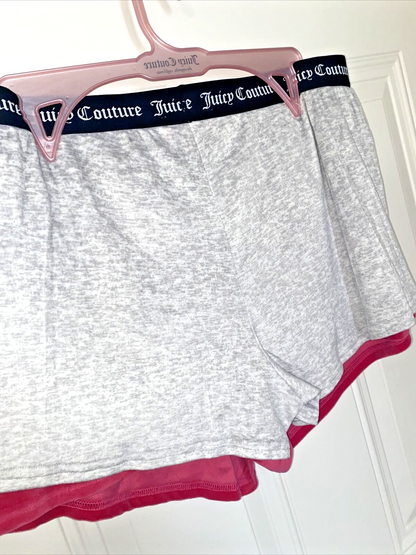 JUICY COUTURE Sleepwear, 2 Pair Velour Shorts, Size L~ Style JC1751~REAR FIND!