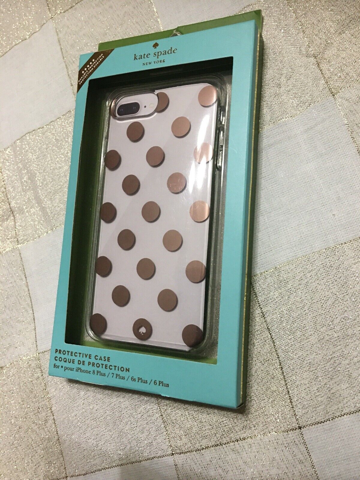 KATE SPADE Phone Case For iPhone 8 Plus, 7 Plus, 6s Plus, 6 Plus Gold Polka Dots