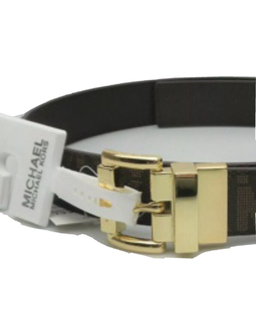 MICHAEL KORS BELT BROWN/BROWN REVERSIBLE GOLD BUCKLE MSRP $58 UNISEX