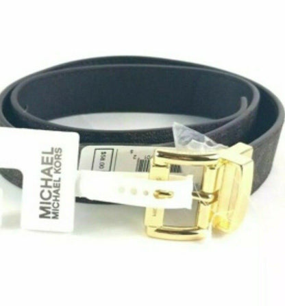 MICHAEL KORS BELT BROWN/BROWN REVERSIBLE GOLD BUCKLE MSRP $58 UNISEX