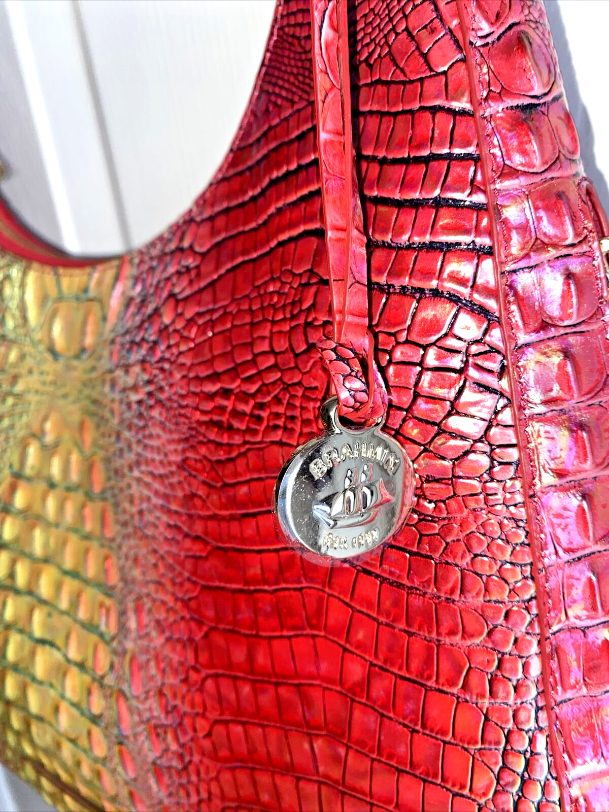 Brahmin Tabitha Shoulder Bag Dragonfruit Ombre Mini Melbourne Genuine Leather
