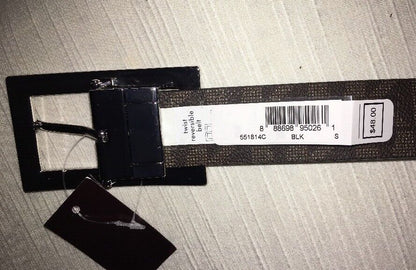 MICHAEL KORS BELT REVERSIBLE BLACK TO BROWN RECTANGULAR SILVER BUCKLE NICE!!!!
