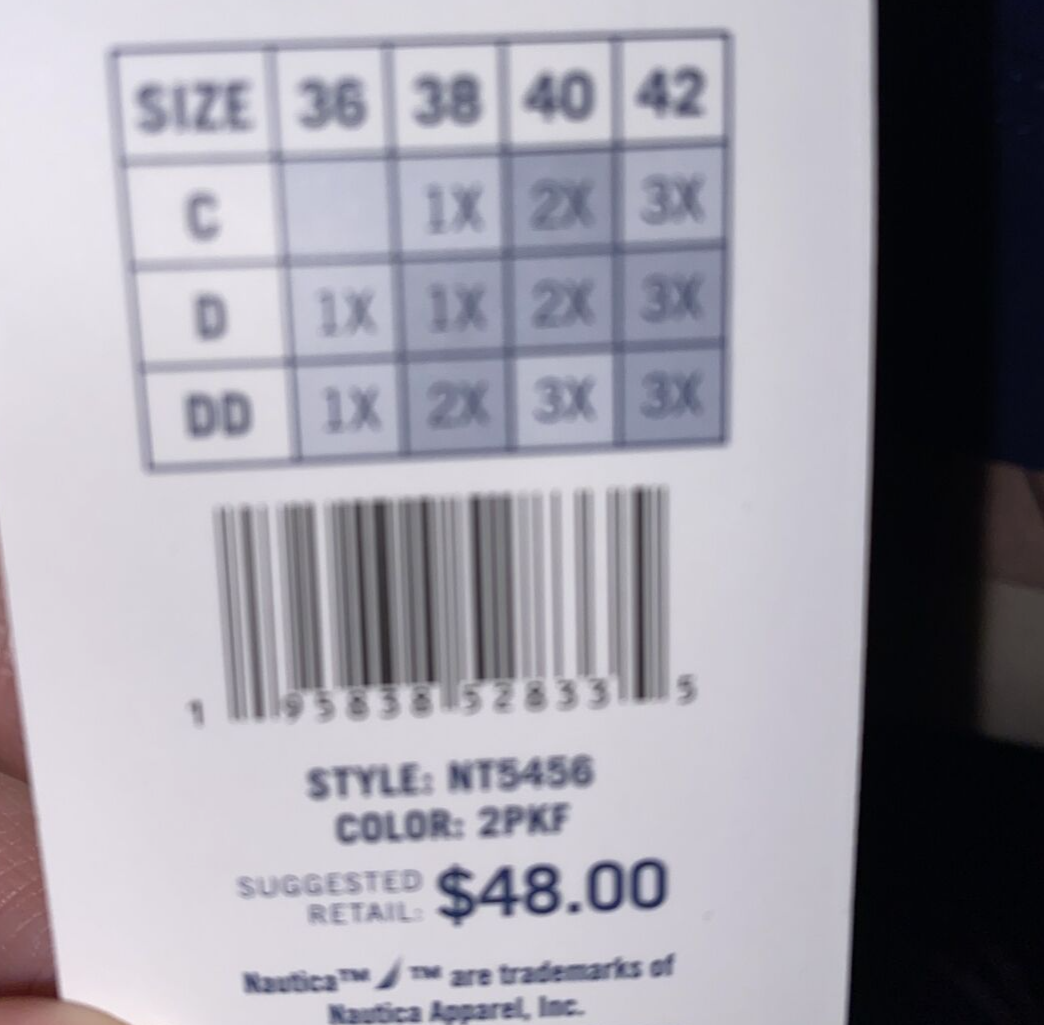 NÁUTICA 2PACK INTIMATES  NT5456 BRAS SIZE 1XL  LASER CUT RETAIL $48 BEAUTIFUL!