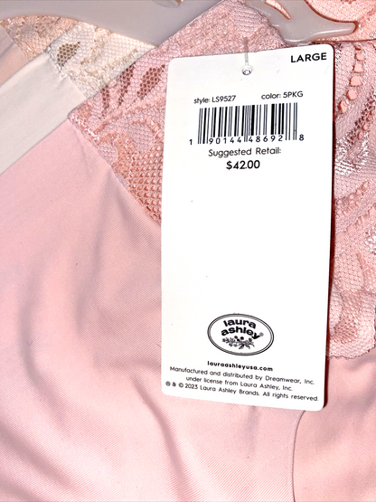 Laura Ashley LACE Hipster Panties Large~5Pk SEXY Multicolor~Style LA9527~NO SHOW