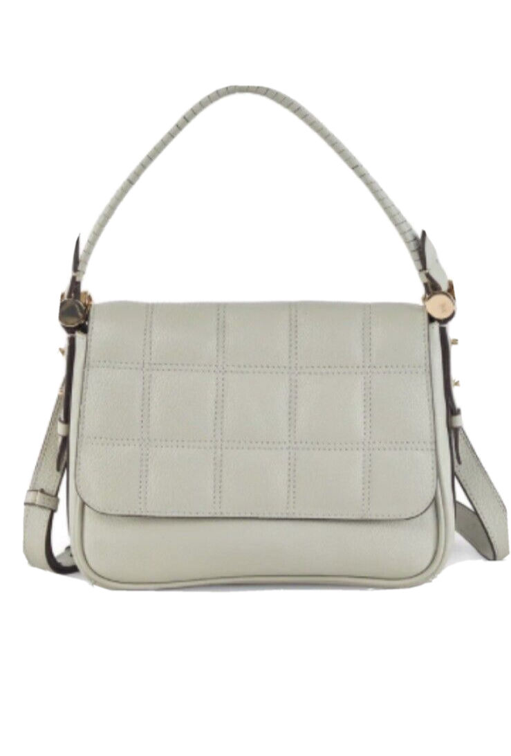LODIS KINSLEY FLAP LEATHER XBDY BAG~MUSHROOM GRAY~UNIQUE STYLE ~REAR FIND