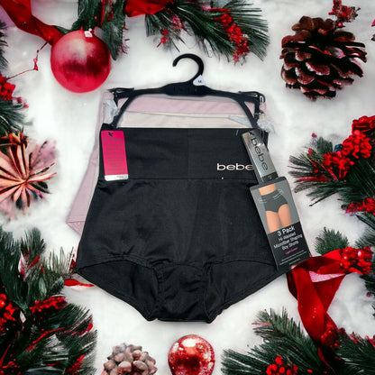 bebe Women’s 3 Pack~Light Control~Microfiber Shaping Briefs BoyShort~High Waist