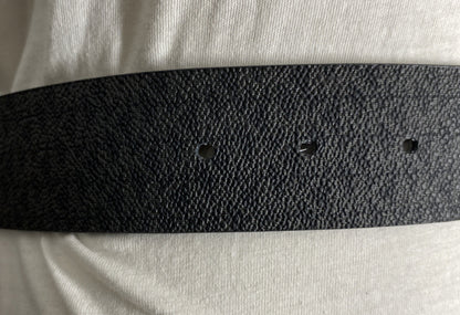MICHAEL KORS BELT BLACK WITH MK PRINTED LOGO WITH MEDIUM SILVER MK CIRCLE BUCKLE