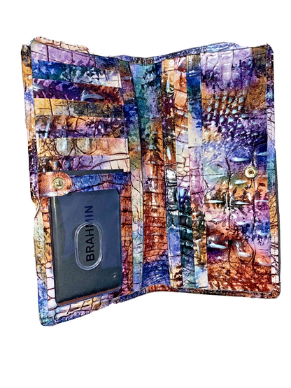 Brahmin Ady Bi-Fold Genuine Leather Wallet Woodland Melbourne Multicolor~UNIQUE