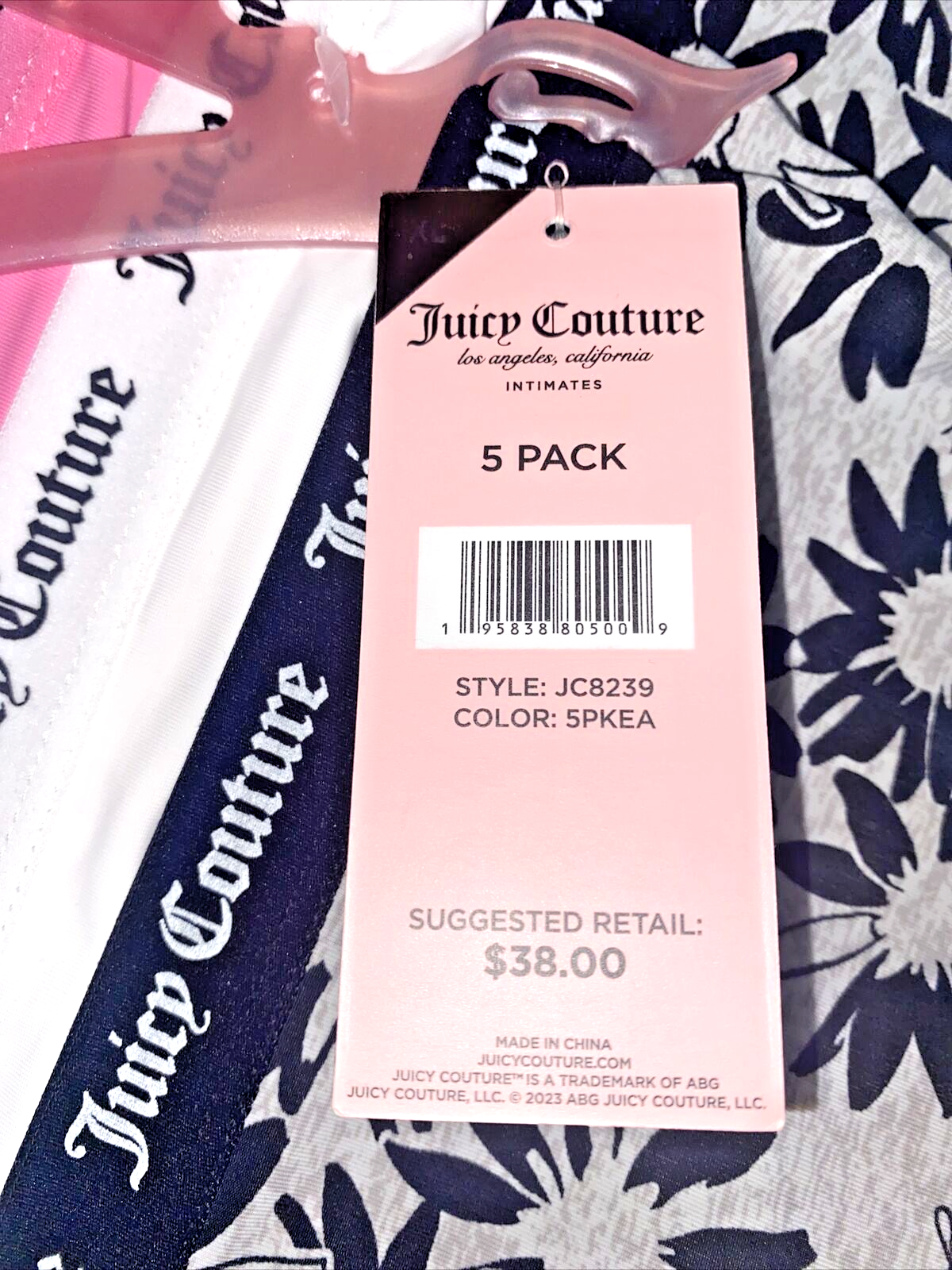 Juicy Couture Women's Cute & Curvy  THONG~NO PANTY LINES~5 Pc Set~XL~JC8239~SEXY