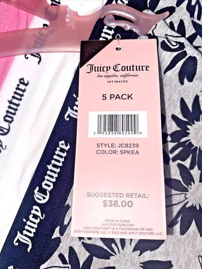 Juicy Couture Women's Cute & Curvy  THONG~NO PANTY LINES~5 Pc Set~XL~JC8239~SEXY