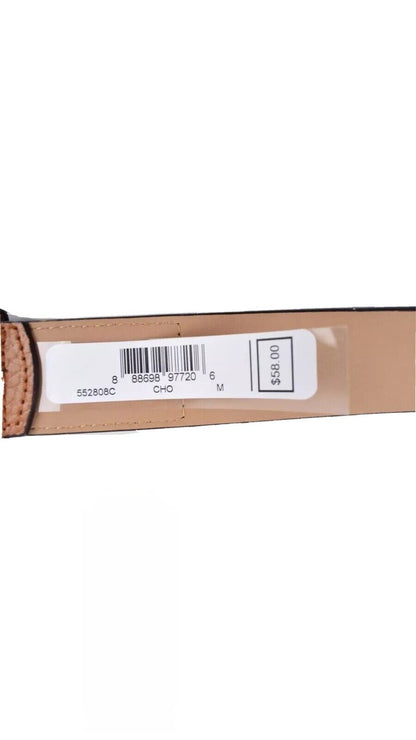 MICHAEL KORS BELT CHOCOLATE MK LOGO REINFORCED TRIPLE BELT LOOP WITH STUDS