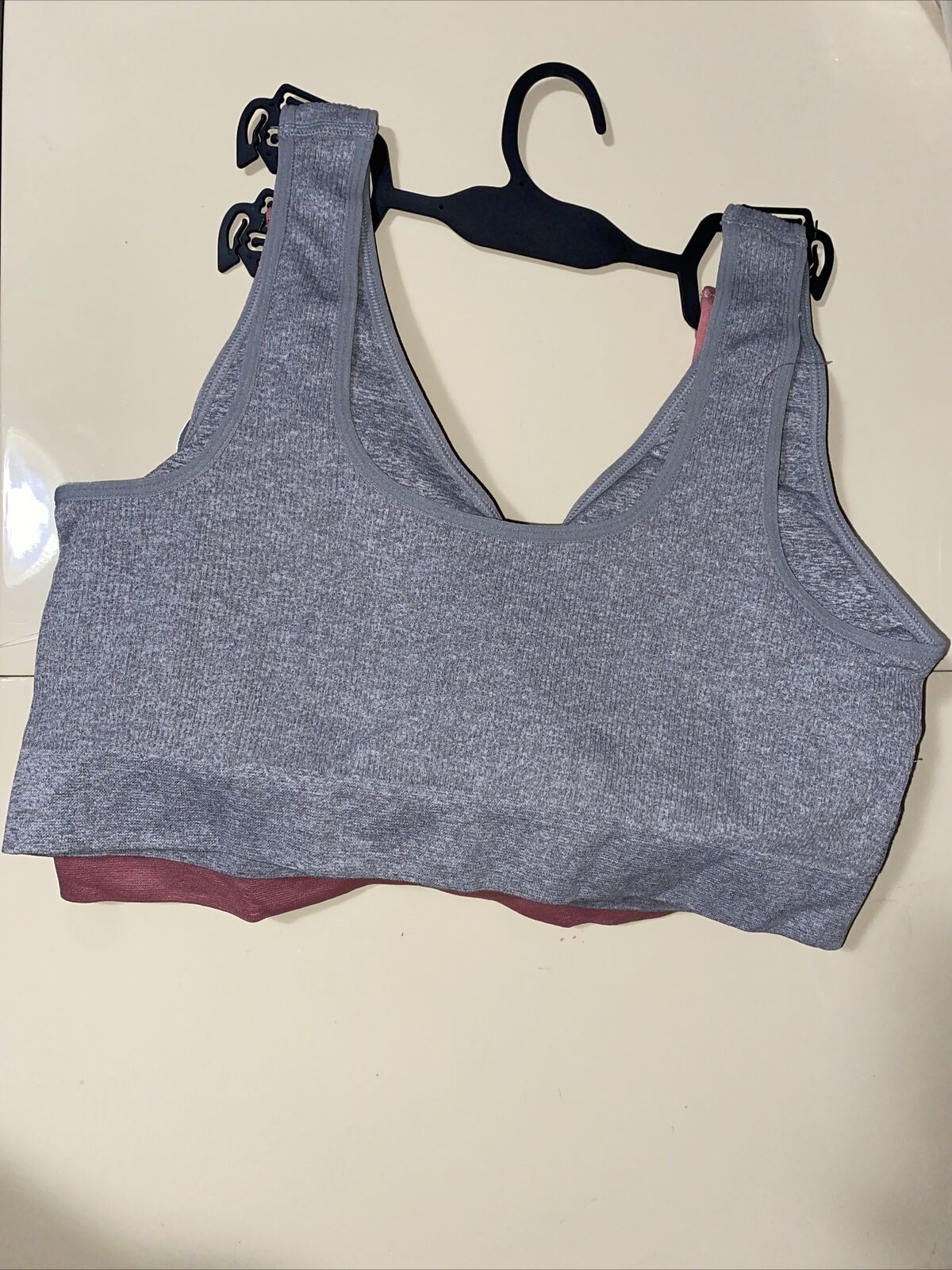 NEW Delta Burke 2-Pack Seamless Bras Size 2X Soft Comfort Lounge Removable Pads
