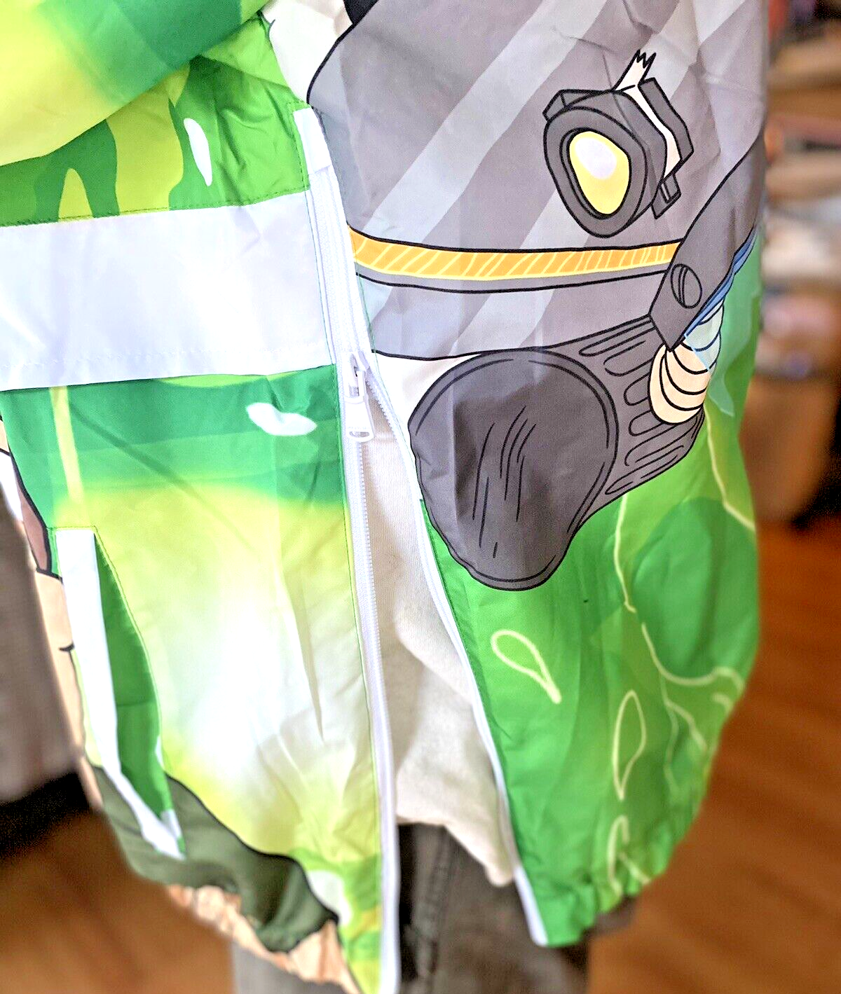 Rick and Morty Members Only Pullover Windbreaker Jacket Sze. Medium ~SUPER COOL!