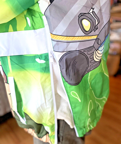 Rick and Morty Members Only Pullover Windbreaker Jacket Sze. Medium ~SUPER COOL!