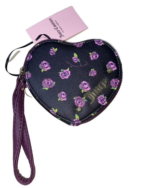 JUICY COUTURE BLOOM AT NIGHT BLACK HEART SHAPED COIN PURSE
