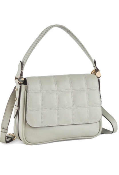 LODIS KINSLEY FLAP LEATHER XBDY BAG~MUSHROOM GRAY~UNIQUE STYLE ~REAR FIND
