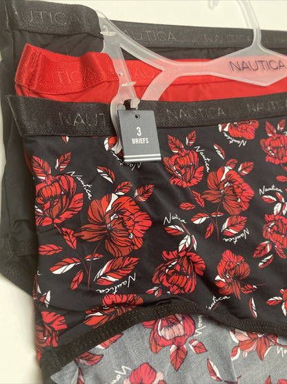NAUTICA 3Pack BRIEFS PLUS SIZES~NYLON & SPANDEX MULTICOLOR~  NT3559~ALL SIZES!