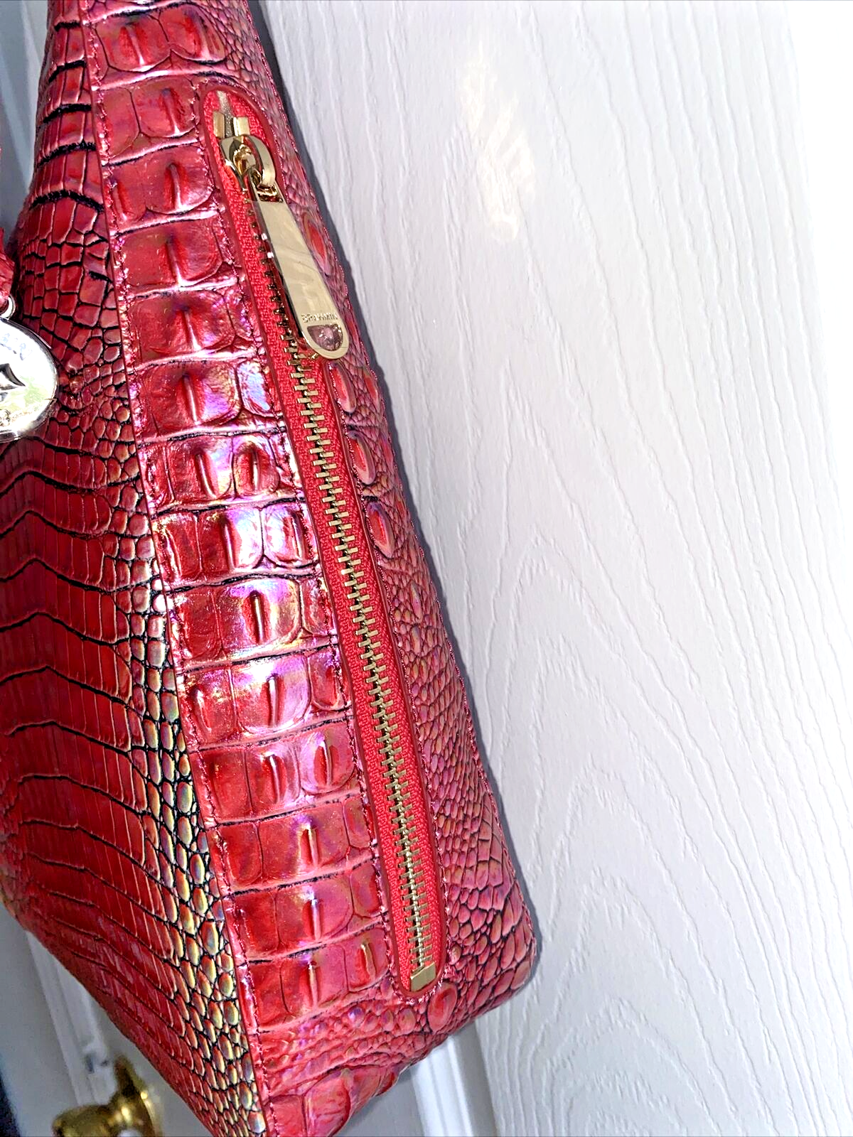 Brahmin Tabitha Shoulder Bag Dragonfruit Ombre Mini Melbourne Genuine Leather