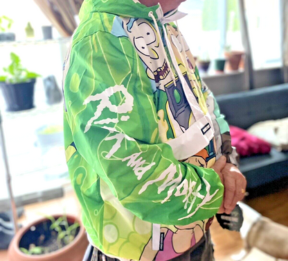 Rick and Morty Members Only Pullover Windbreaker Jacket Sze. Medium ~SUPER COOL!