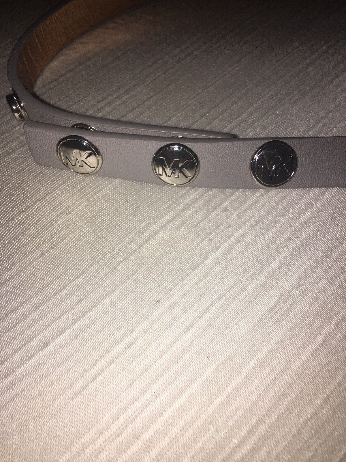 MICHAEL KORS Fanny Pack Belt Grey Multi MK Logo Silver Chain CLASSIC STYLE!!