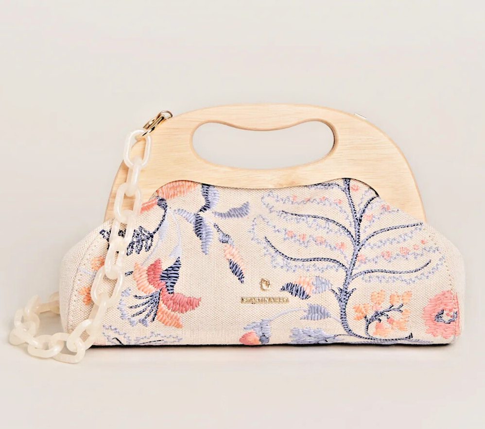 SPARTINA 449 MIRANDA CLUTCH BELLINGER FLORAL BRANCH CODE 366807 NWT~REAR FIND!!!