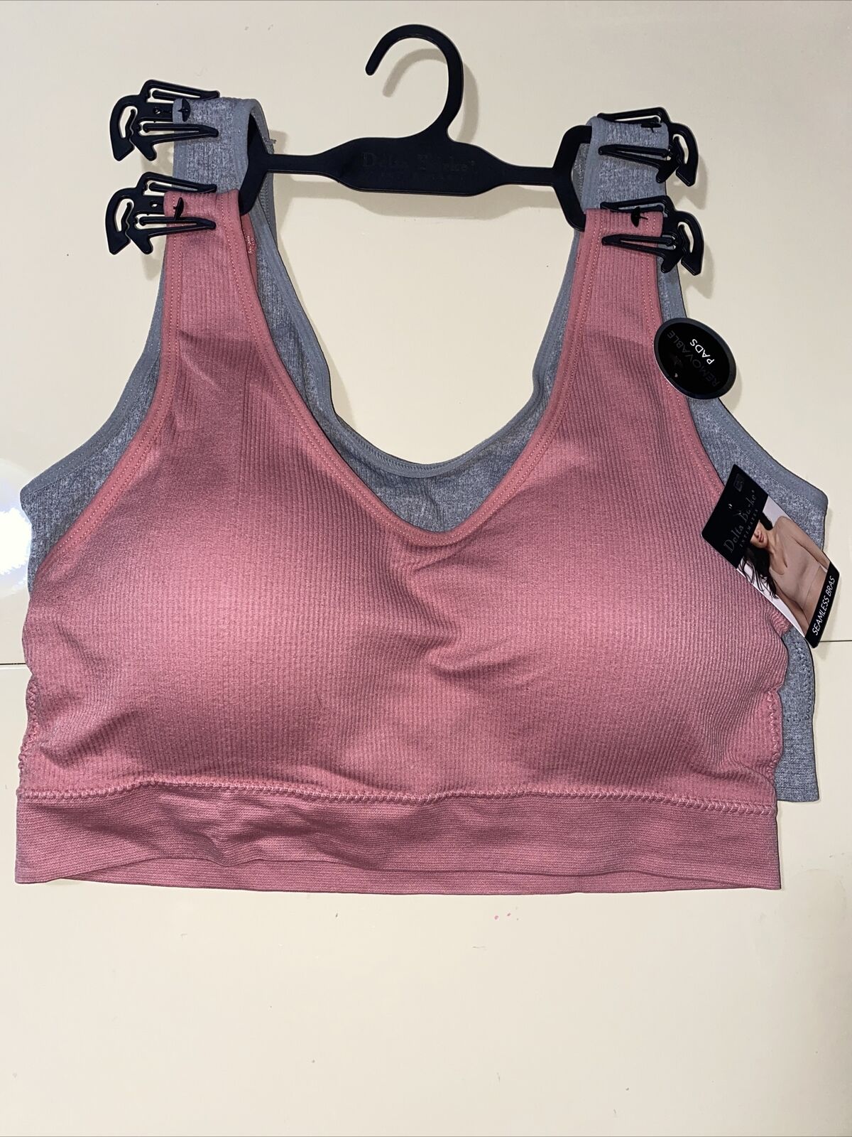 NEW Delta Burke 2-Pack Seamless Bras Size 2X Soft Comfort Lounge Removable Pads