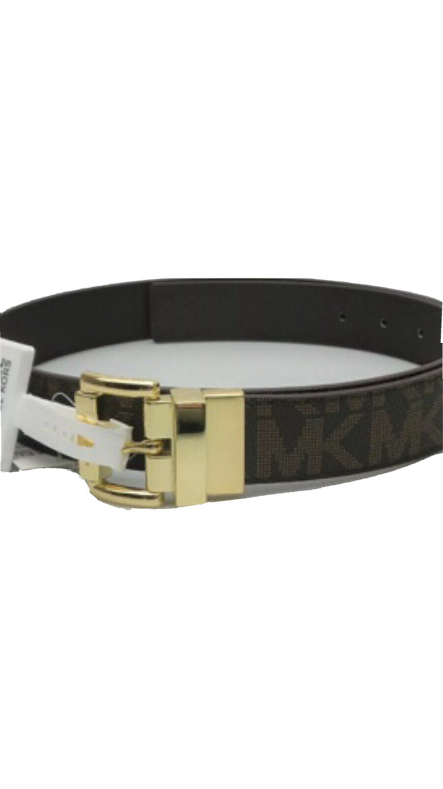 MICHAEL KORS BELT BROWN/BROWN REVERSIBLE GOLD BUCKLE MSRP $58 UNISEX