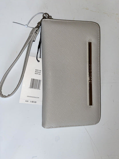 STEVE MADDEN WALLET WRISTLET BISQUE/GRAY TWO TONE