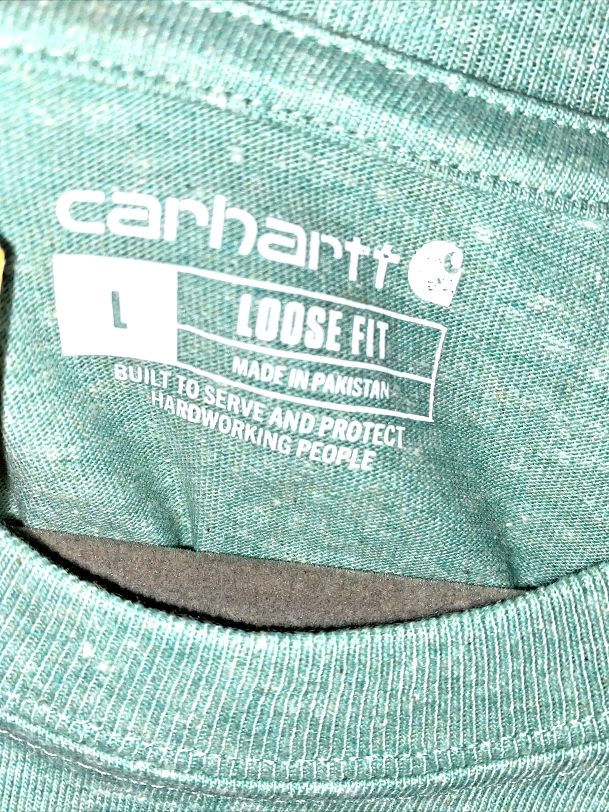 Carhartt Men's Loose Fit Heavyweight Short-Sleeve Logo~ Large T-Shirt Sea Green