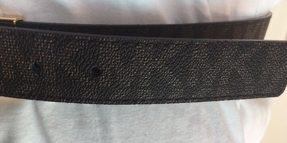 MICHAEL KORS BELT REVERSIBLE BROWN MK LOGO/BROWN TEXTURE GOLD BUCKLE LIST 58$