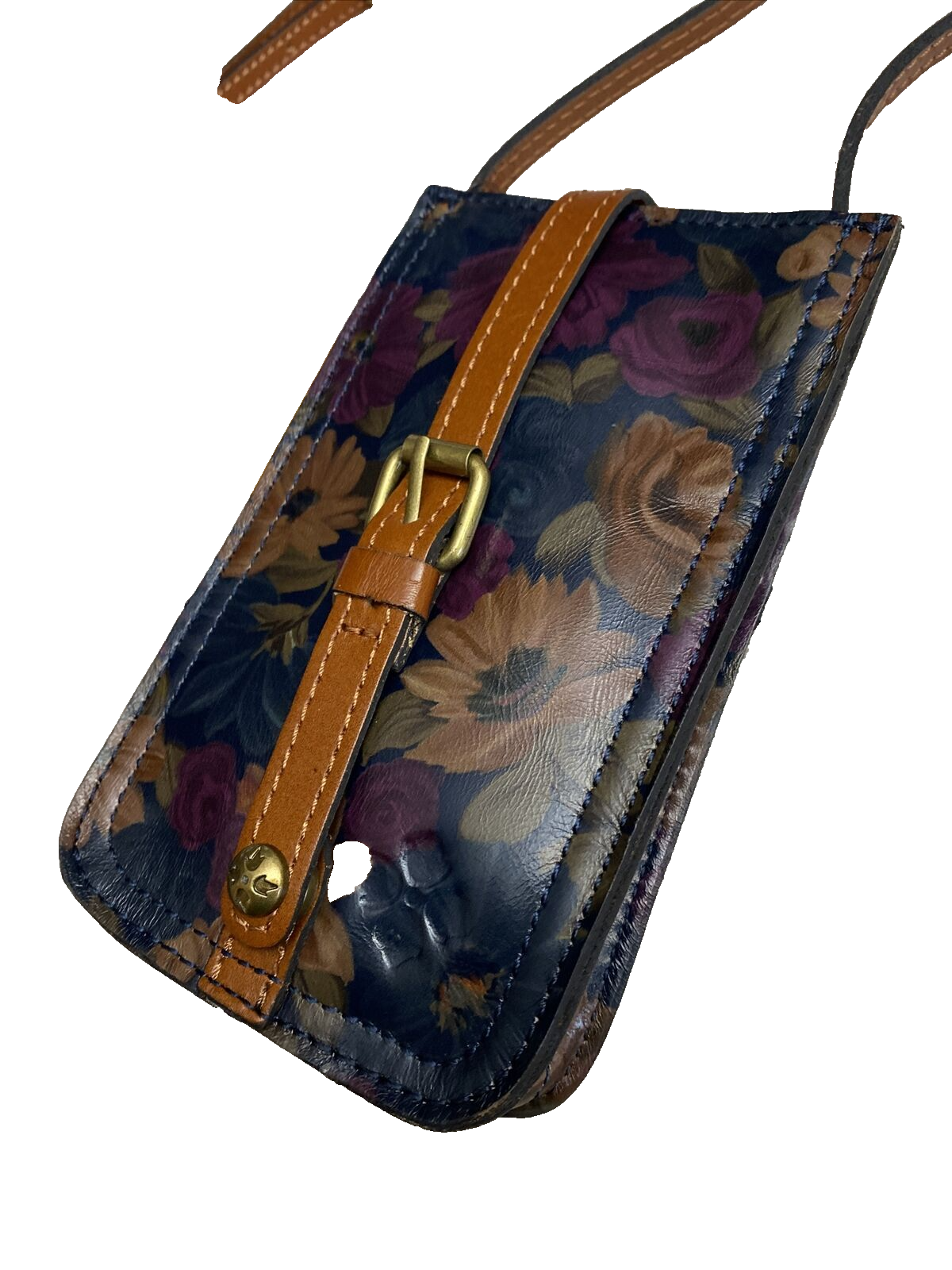 Patricia Nash Ariena Peruvian Painting Leather Crossbody Phone Carry Case NEW