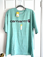 Carhartt Men's Loose Fit Heavyweight Short-Sleeve Logo~ Large T-Shirt Sea Green