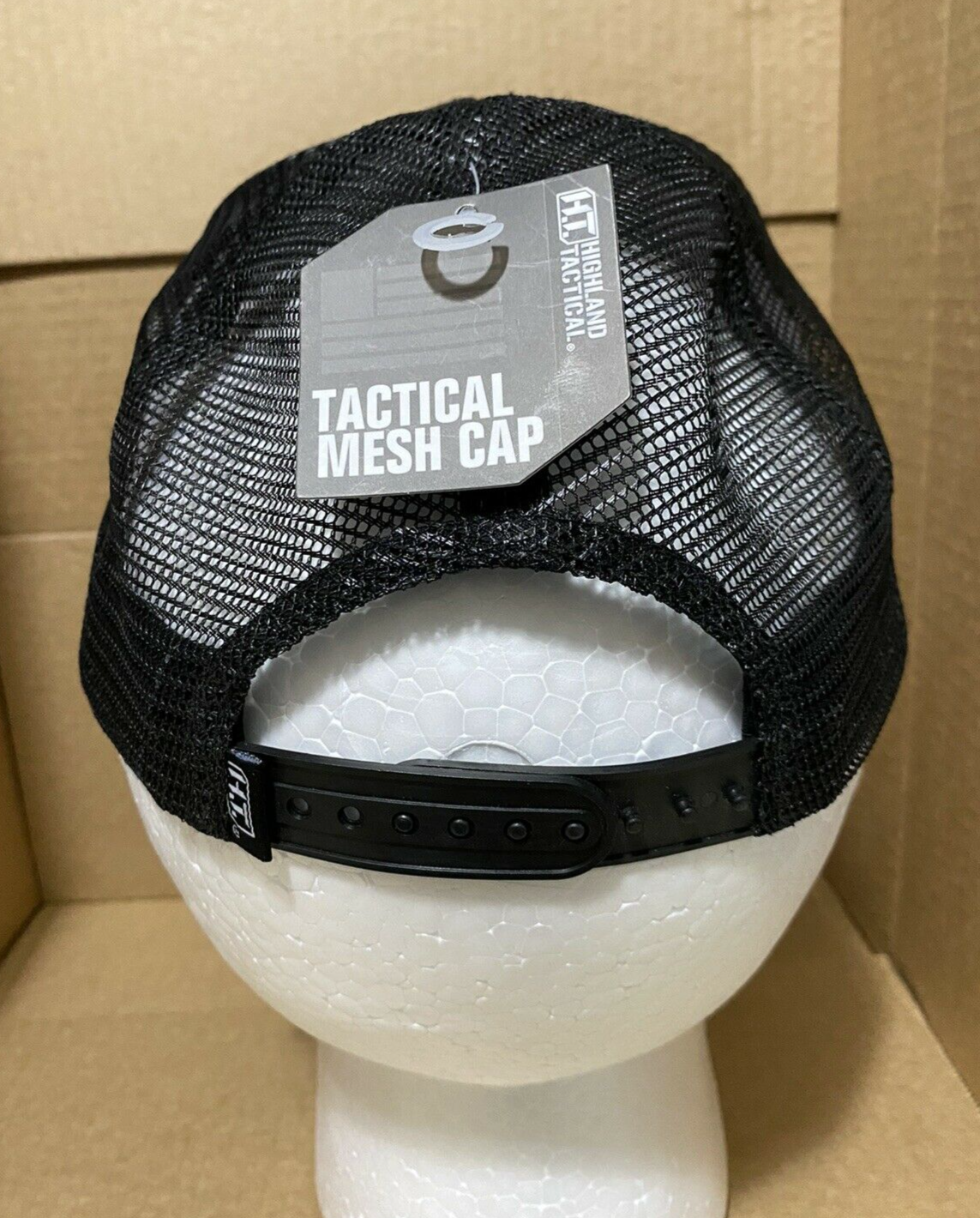 Highland Tactical Hat Black With US Flag Snap Adjustable Go USA!!!