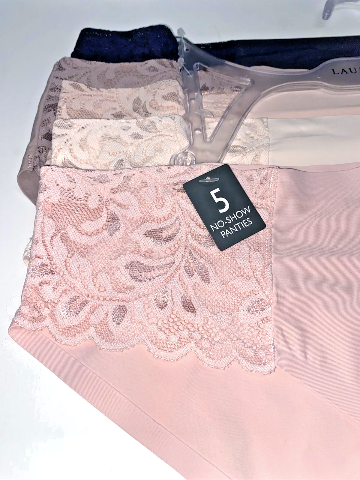 Laura Ashley LACE Hipster Panties Sma~5Pk SEXY Multicolor~ \Style LA9527~NO SHOW