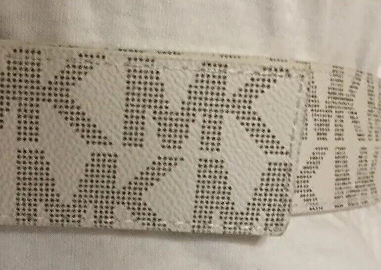 MICHAEL KORS BELT VANILLA WITH MK LOGO WITH GOLD BUCKLE FREE S/H LIST PRICE $58