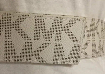 MICHAEL KORS BELT VANILLA WITH MK LOGO WITH GOLD BUCKLE FREE S/H LIST PRICE $58