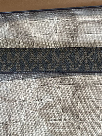 Michael Kors belts 2 For 1 Brown MK Logo/Luggage Gold Buckles "Skinny" MSRP $48