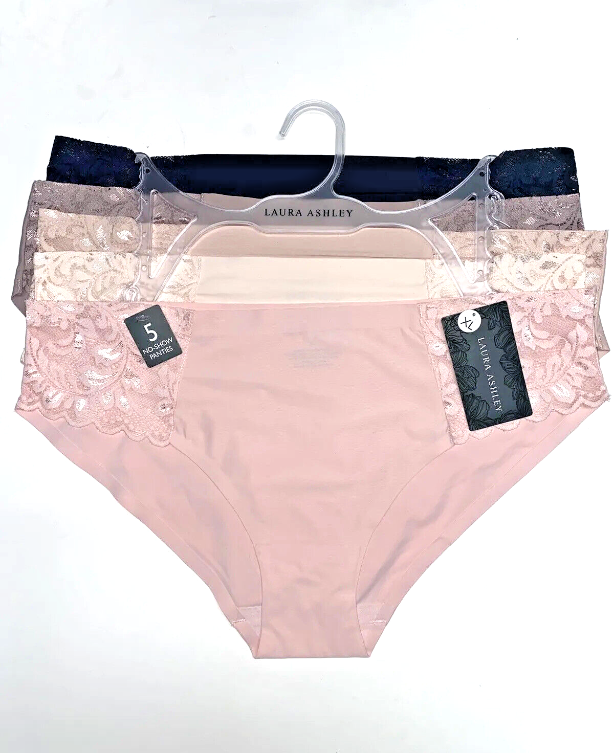 Laura Ashley LACE Hipster Panties Sma~5Pk SEXY Multicolor~ \Style LA9527~NO SHOW
