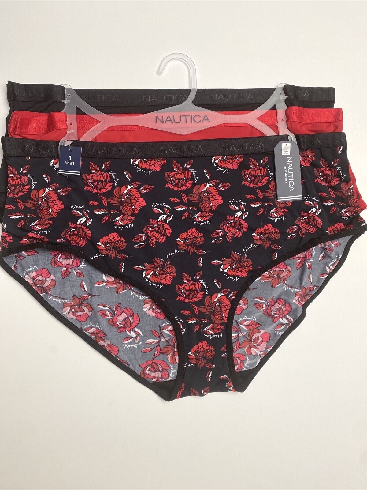 NAUTICA 3Pack BRIEFS PLUS SIZES~NYLON & SPANDEX MULTICOLOR~  NT3559~ALL SIZES!