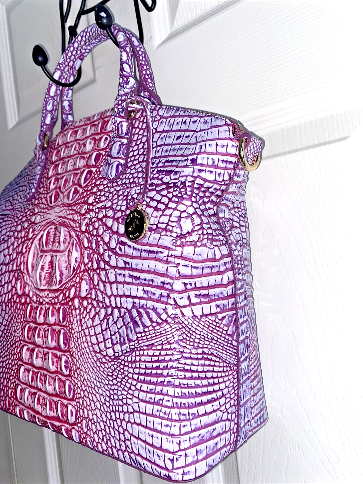 Brahmin Large Duxbury Satchel Bag Boysenberry Ombre Melbourne~Genuine Leather❤️