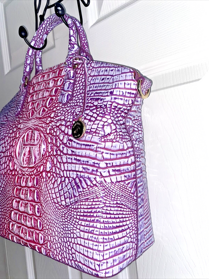 Brahmin Large Duxbury Satchel Bag Boysenberry Ombre Melbourne~Genuine Leather❤️
